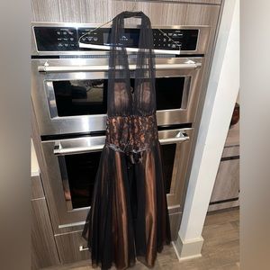 David’s Bridal brown mesh dress